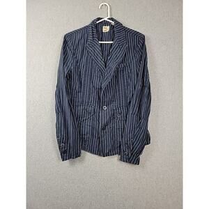 Triple Five Soul 100% Cotton Blue Pinstripe LS Button Up Jacket Men’s S Pockets